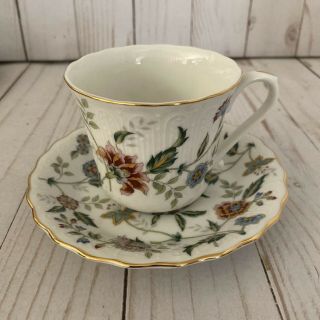 Vintage Andrea By Sadek Flower Teacup And Saucer