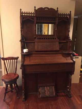 Antique Pump Organ - Burdett Est 1877