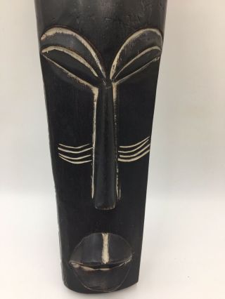 Hand Carved & Painted Wood African Mask Wall Art 2