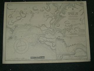 Vintage Admiralty Chart 95 Uk - Wembury Bay & Yealm River 1923 Edition