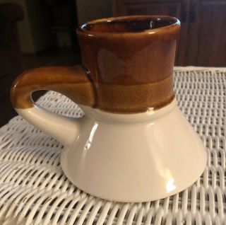 Vintage No Spill Coffee Mug Pottery Ceramic No Slip Wide Bottom Travel Mug