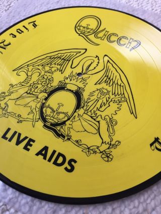 Queen Live Aids Rare Limited Edition Picture Disc Vinyl Freddie Mercury