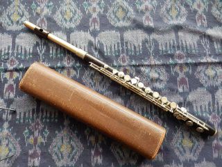 Old To Antique Wooden Ebony German Boehm Flute By J.  Mollenhauer & Se,  Fulda