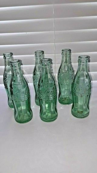 6 Vintage Coca - Cola Glass Bottles - Fort Wayne,  In