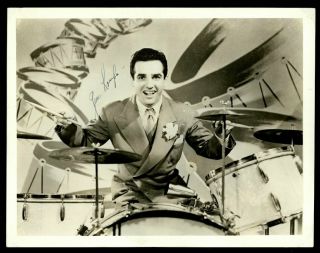 Vintage Gene Krupa Studio Photo 1940s Legendary Drummer Autographed