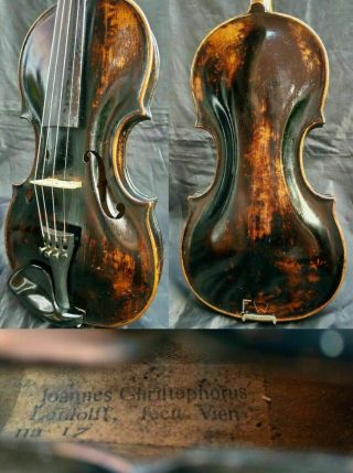 Fine,  200y 4/4 Antique Vienna Baroque Violin Lab: J.  Christophorus Fiddle 小提琴