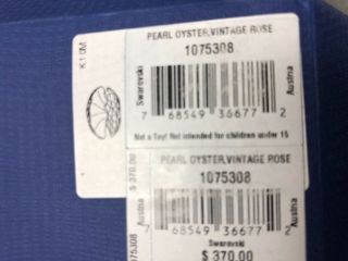 VINTAGE ROSE PEARL OYSTER SWAROVSKI Crystal MIB Box & 1075308 Retail $370 3