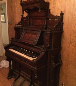Antique Pump Reed Organ Story & Clark Chicago 1905 2