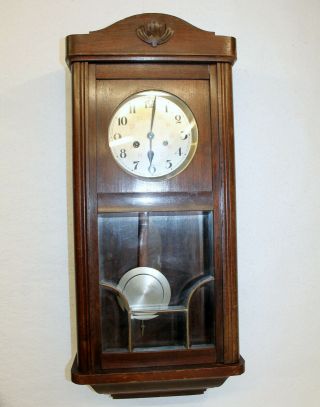 Antique Wall Clock Chime Clock Regulator 1920th Century