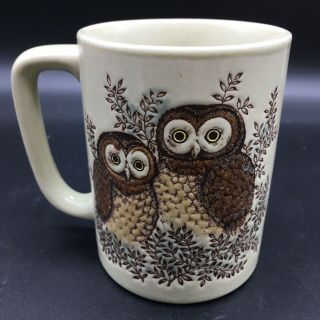 Otagiri Owls Mug Hand Crafted In Japan Embossed Stoneware Owl Coffee Cup 2