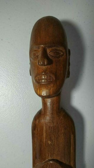 Carved Wood African Male Tall Man Statue