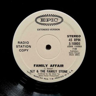 Sly & The Family Stone " Family Affair (extended Version) " Rare Soul Funk Reissue