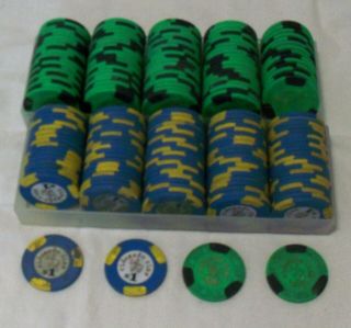 194 - Eldorado Club Clay Poker Chips ($1.  00 &.  50 Cent)