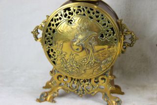 Antique French Bronze copper Clock set gothic dragon candelabras 3