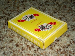 Vintage 1 Deck Four Queens Casino Playing Cards 54 Jokers Yellow Complete 3