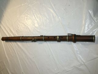 Antique Wooden J.  C.  Haynes Co Boston Mass Flute musical instrument 3