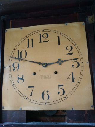 ANTIQUE ITHACA GRANDFATHER CLOCK,  Fairly but needs to be restored 2