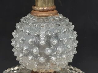 Vintage Clear Glass Hobnail Table Lamp Base Parts 3