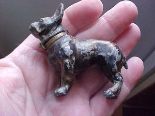 Vintage Metal BOSTON TERRIER Dog Figurine Lighter 2