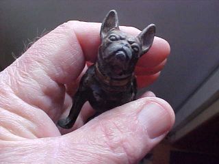 Vintage Metal BOSTON TERRIER Dog Figurine Lighter 3