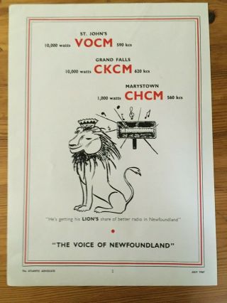 1967 Canadian Radio Station Ad St John 