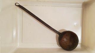 18 " Antique Wrought Iron Blacksmith Hand Forged Copper Ladle