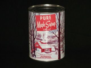 Vintage Pure Maple Syrup Tin - Made In Canada - English & French - 540ml