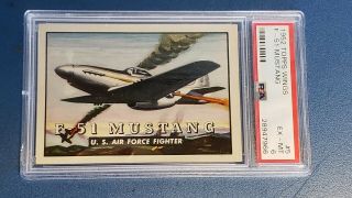 1952 Topps Wings 5 F - 51 Mustang Psa 6 Ex Graded Trading Card