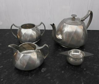 Art Deco Vintage Pewter Tea Set James Dixon & Sons