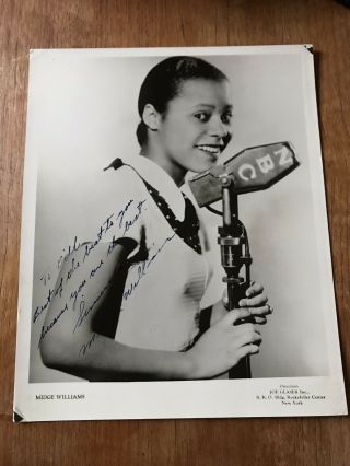 Midge Williams Autograph Photo Jazz Vocalist 1930s - 40s 8x10