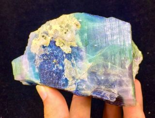 724 Gram Top Quality Damage Terminated Bi Color Blue Cap Tourmaline Crystal 2
