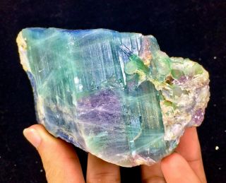 724 Gram Top Quality Damage Terminated Bi Color Blue Cap Tourmaline Crystal 3