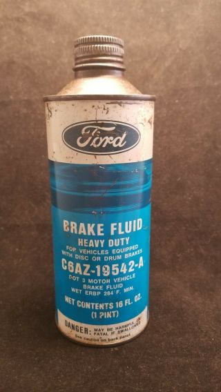 Vintage Mobil Oil Gas Service Station Heavy Duty Brake Fluid Tin Can 15