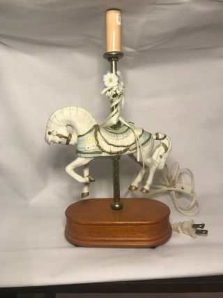 Vintage 16 " Ceramic Carousel Horse Lamp By House Of Lloyd -