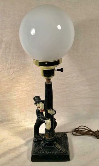 Vintage " Drunk On A Lamp Post " Table / Bar Top Electric Lamp