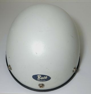 Vintage White Buco Traveler Motorcycle Half Helmet