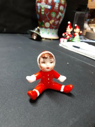 Antique Vintage Porcelain Child Elf Christmas Figurine