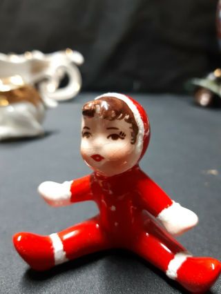 Antique Vintage Porcelain Child Elf Christmas Figurine 2