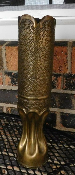 WWI WW1 TRENCH ART ARGONNE 1918 WITH ROSE VASE MUSEUM QUALITY 75MM 3