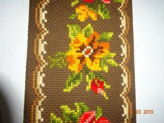Vintage Norwegian Floral Hand crafted Bell Pull Wall Hanging 3