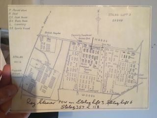 Great Escape Tunneler Reg Cleaver Signed Stalag Luft Iii Map - Harry Marked