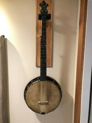 Great Early 5 - String Banjo,  Late 1800s Or Early 1900s.  No Mfg Mark.  Patina