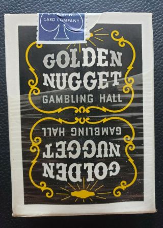 Vintage The Golden Nugget Gambling Hall Playing Cards Black Las Vegas