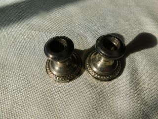 Pair Small Antique Weighted Sterling Candle Holders Lapierre