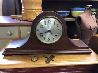 Antique Sessions 8 Day Time And Strike Mantle Clock