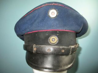 Named German Ww1/2 Fire Brg Polize Visor Cap Hat Mutze Kradche Helmet Shako Kepi