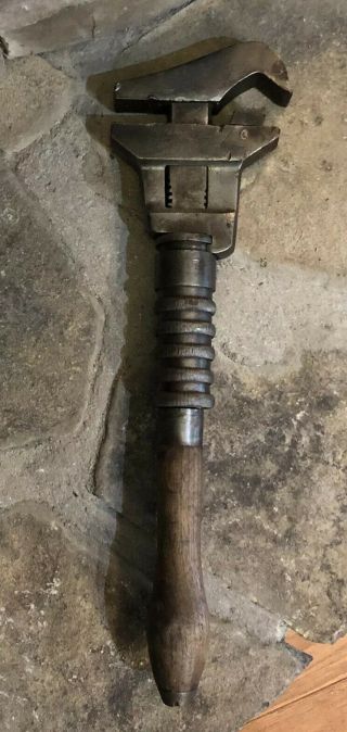 Vintage Bemis & Call Co Double Side Adjustable Pipe Wrench Antique Farm Tool