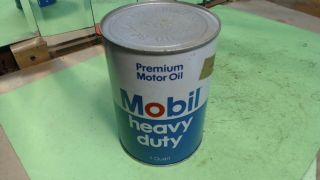 Vintage - Mobil Heavy Duty Motor Oil - Quart - Cardboard Can 20 - 20w