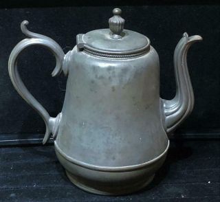 Antique American Pewter Teapot,  Britannia Metal,  c.  1860 3