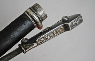 Antique Russian Empire West Georgian Silver Dagger Dirk Mingrelian Blade